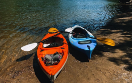 Kayaks on the Cannon River