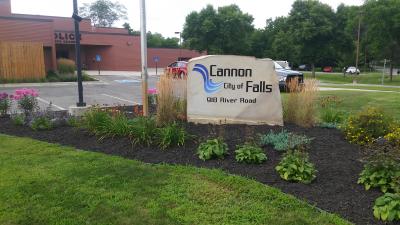 City of Cannon Falls sign in front of City Hall