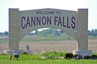 Welcome to Cannon Falls sign