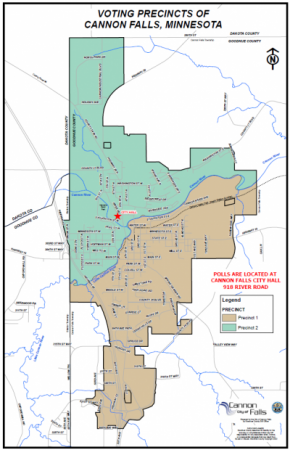 Voting Precincts in Cannon Falls Map